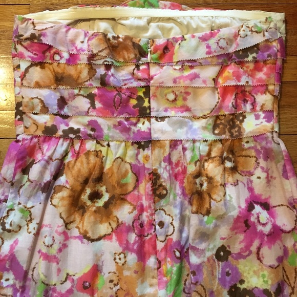 J Crew Strapless Floral Dress- Size 6 - Picture 7 of 7